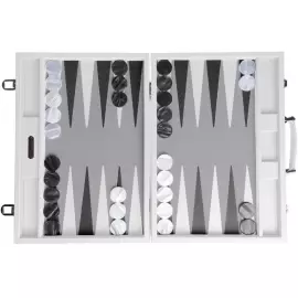 Эксклюзивный набор для игры в нарды "Baptiste" из кожи, белый